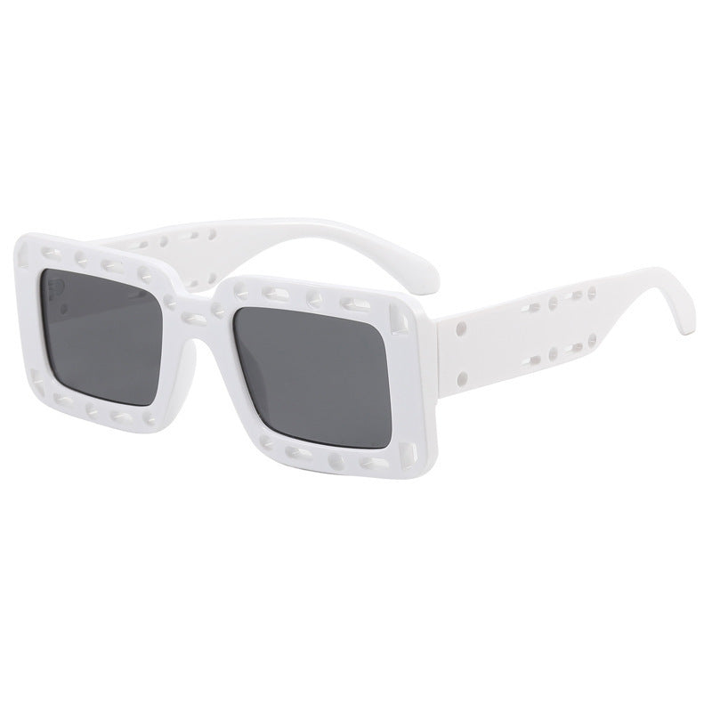 Wholesale PC Square Hollowed -out Pornography Men's and Women's Same Sunglasses